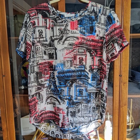 Equipment Tops - Equipment Riley Paris silk sheer print blouse!